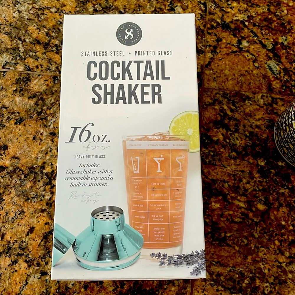 NEW! Stainless Steel and Glass Cocktail Shaker